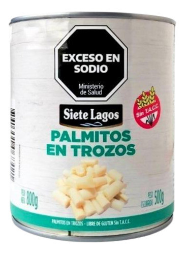 Palmitos En Trozos Siete Lagos 800 Gr. Pack X3 1