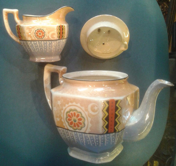 Antigua Tetera Y Lechera Porcelana Japon 1