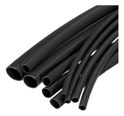 Tubo Termocontraible 6.4mm Negro 2mts 0