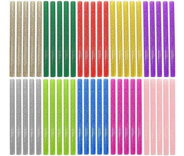 Barras De Pegamento Caliente 50 Piezas 10 Colores C/glitter 0
