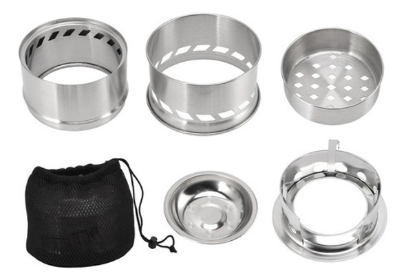 Fogão De Fogueira Mini Álcool Para Acampar, Caminhar, Aço In 0