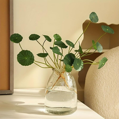 2 Plantas Pequeñas Hoja Loto Artificial, Planta Centella 0