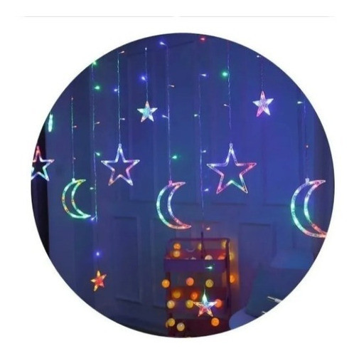 Guirnalda Luces Led Rgb Lunas Y Estrellas  3mts 0