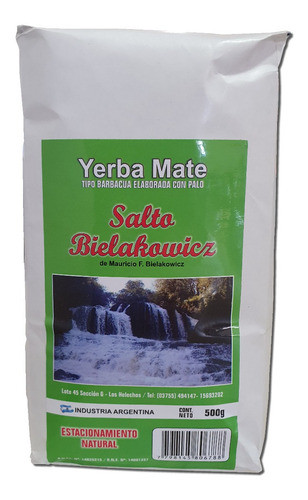 Yerba Mate Salto Bielakowicz Barbacuá 500gr X20 Unidades 0