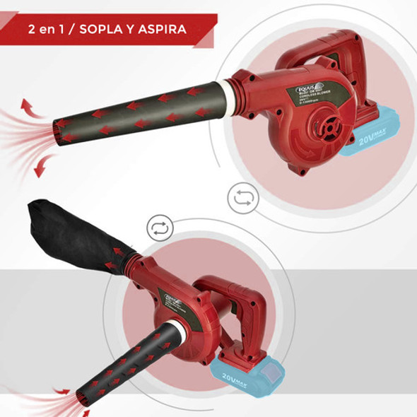 Sopla Aspiradora 2 En 1 Inalambrica 20v Sin Bat Ni Cargador 1