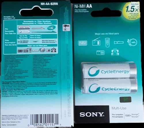 Pilas Recargables Aa Sony 0