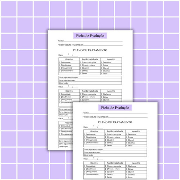 Ficha De Evolução - Pilates #3 - Arquivo Digital 1