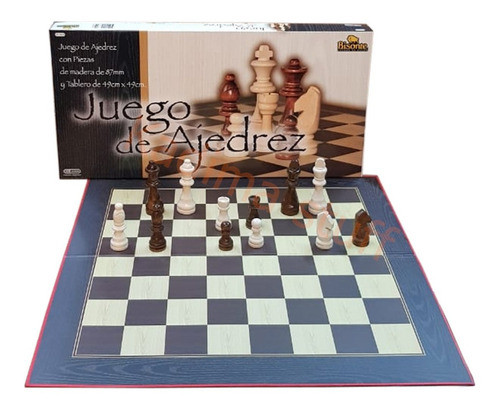 Ajedrez Bisonte Tablero 49 X 49 Piezas Madera 95 Mm 0