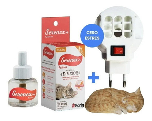 Kit Feromona Mas Difusor Gato Calmante Stress Tipo Feliway 1
