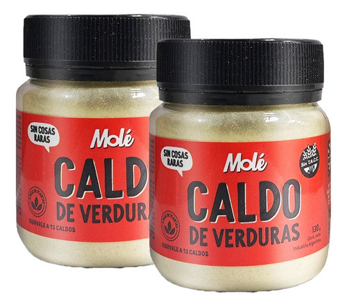 Caldo De Verduras Instantaneo Polvo Mole Sin Tacc 130g X2 0