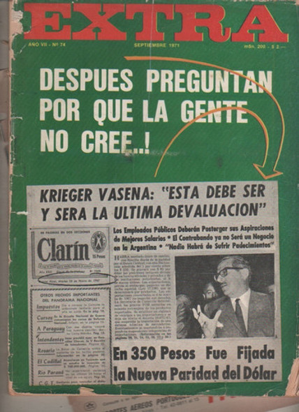Revista Politica * Extra * Nº 74 - Año 1971 0