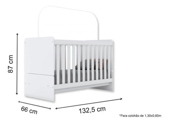 Berço Infantil Labirinto 2 Em 1 Branco - Henn 1