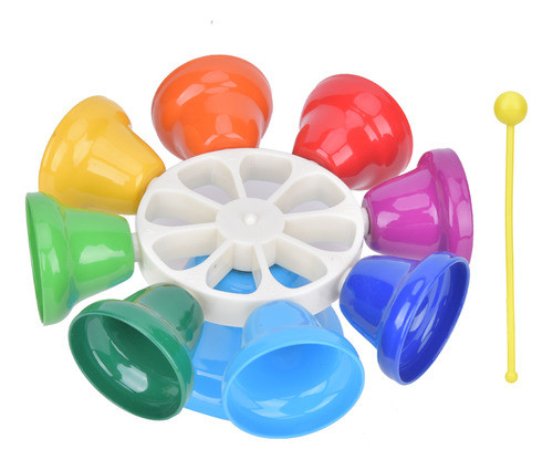 Musical Infantil De 8 Tons Bells Hand Rainbow Color 0