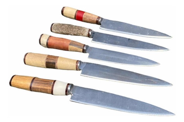Cuchillo Artesanal De Asado Afilado Con Vaina De Cuero 14cm 1