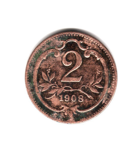 Austria Moneda 2 Heller Año 1908 Km#2801 1