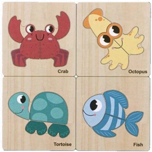 Set 4 Puzzles Animales Del Oceano (ak0136) 0