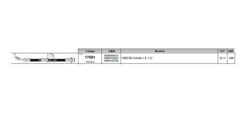 Flexible Freno Del Izq Toyota Tercel 490mm 0