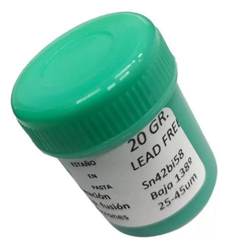 Estaño En Pasta Pote 20gr 138 Grados Sn42 Bi58 Soldadura 0