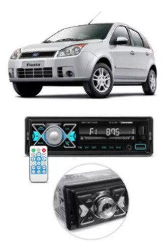 Auto Radio Mp3 Fiesta Am Fm 2 Usb Bt Sd Card E Controle 0