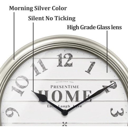 Presentime & Co. Reloj Luminoso De Granja De 12.6 Pulgadas, 1