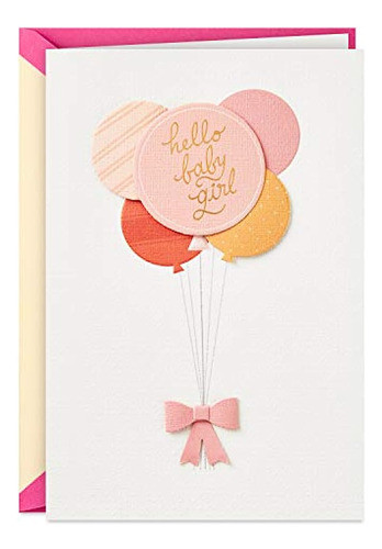 Hallmark Signature Tarjeta De Baby Shower Para Niña (globos) 0