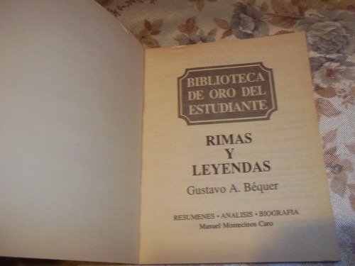 Obra Completa - N° 3 - Rimas Y Leyendas - Anteojito- Becquer 1