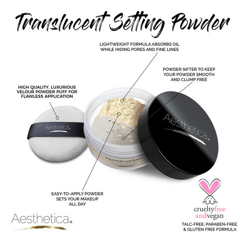 Setting Powder Aesthetica Translucent Loose Talc Free 1