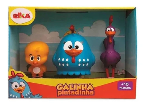 Família Galinha Pintadinha 3 Figuras Vinil 15cm - Elka 1128 0
