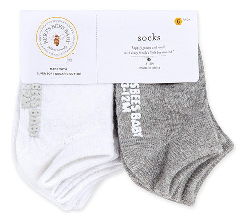 Burt's Bees Baby Baby Boys Calcetines, 6-pack Tobillo Con Ag 1