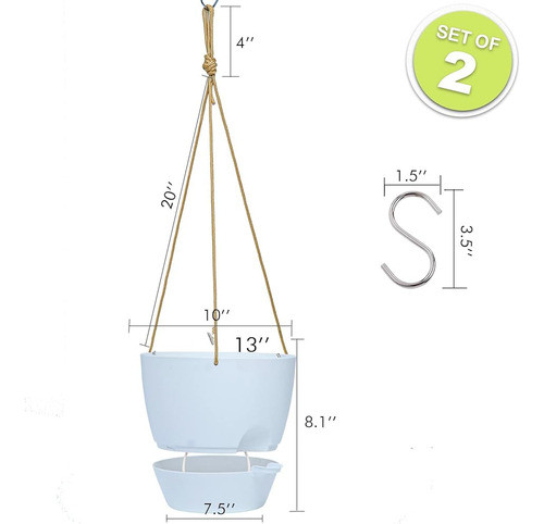 Macetas Colgantes De Autorriego De 10 Pulgadas Swinduck, Paq 1