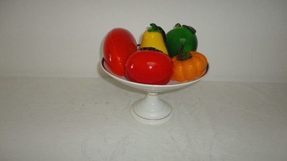 Frutera Centro Con Pie Antiguo Europeo Guarda Cobalto Miralo 1