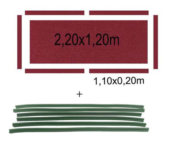 Pano Completo  + Borracha Em L Para Mesa De Bilhar E Snooker 0