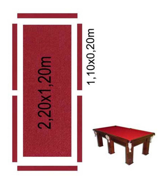 Pano Completo  + Borracha Em L Para Mesa De Bilhar E Snooker 1