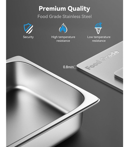 Zeropone Hotel Pan 4  Deep Steam Table Pan 4 Pack Tamaño 1