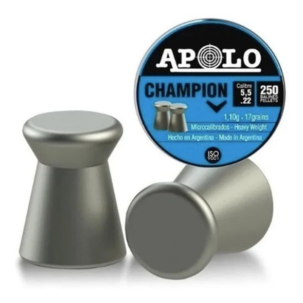 Balines Apolo Champion 5.5 Lata X250 Rifles Aire Comprimido 1