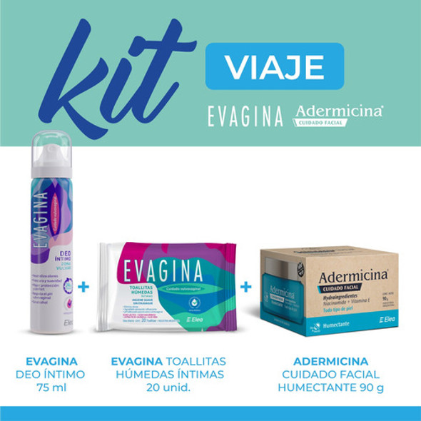 Kit Viajes Adermicina Cuidado Facial + Deo Intimo +toallitas 1