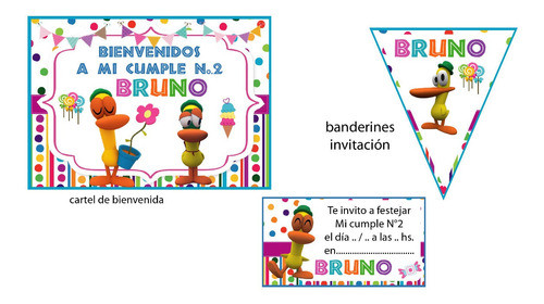 Pato De Pocoyo Combo Cumpleaños Candybar Impreso Y Cortado 0