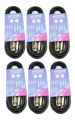 Pack X 6 Cable Micrófono Canon A Canon Apogee Xlr 6 Metros 0