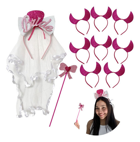 Kit Bride Despedida De Solteira Com Tiaras E Veuzinho Noiva 1