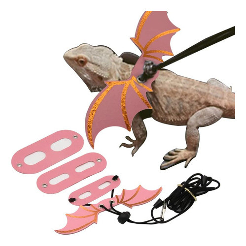 Arnés De Cuero Rosa Ajustable Para Dragones Barbudos 0