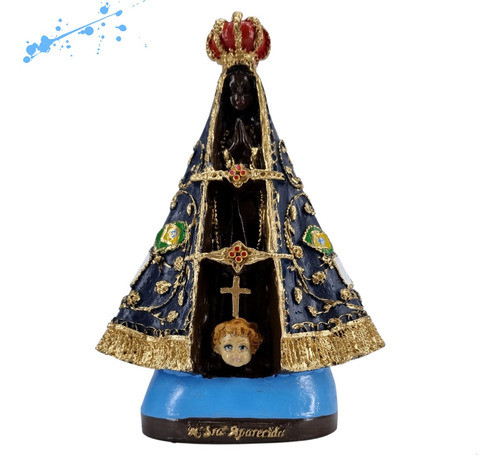 Estatueta Decorativa Nossa Senhora Aparecida 21 Cm Resina 0