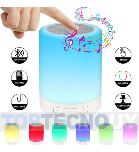 Parlante Bluetooth Tactil Led Colores Usb Radio Fm Lampara 1