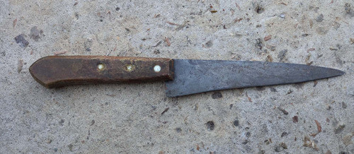 Antigua Cuchilla Cuchillo Rustico En Acero 29,2cm Largo 0