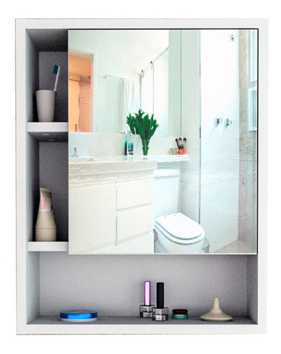Armario Para Baño Blanco Con Espejo 0