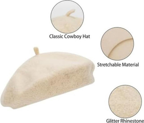 Boina Francesa Niños, Gorra Color Liso, Boinas Fieltro Lana 1