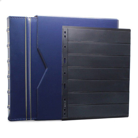 Álbum De Luxo Azul 30 Folhas Para 420 Selos 3bzn P 0