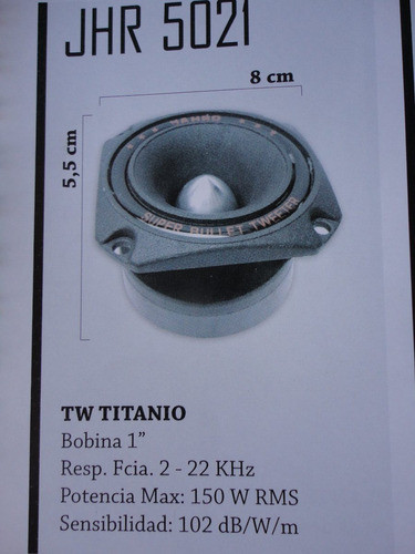 Tweeter Bala  Yahro Titanio 150w Rms 1