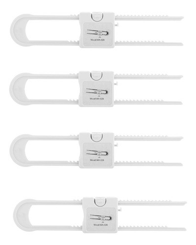 Kit 4 Trava Segurança Infantil Bebê P/ Armário Puxador Longo 0