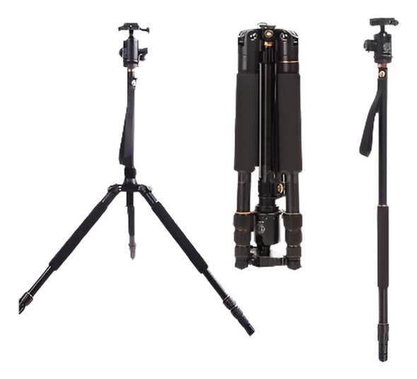 Q999s Profesional Aluminio Aleación Trípode Monopie Con Rótu 0