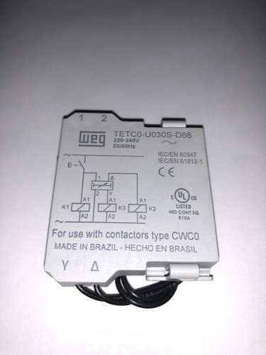 Temporizador Mini Y-t Weg Tetc0-u030s-d66 Rango 3 A 30 Seg. 1
